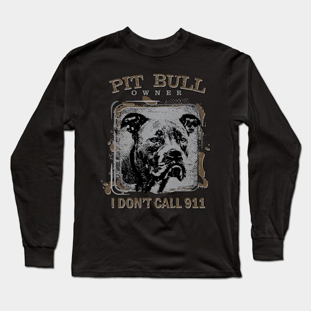 American Pit Bull Terrier Long Sleeve T-Shirt by Nartissima